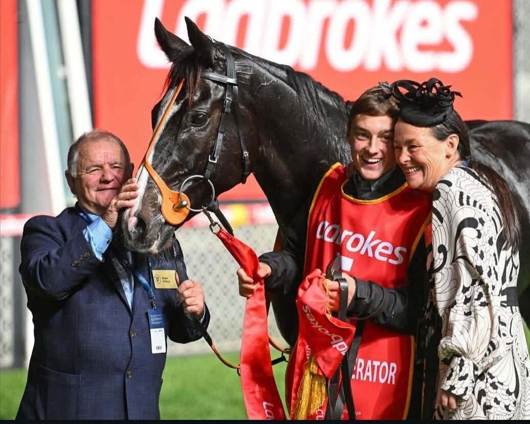 Brian Ellison and his wife Claire celebrating success